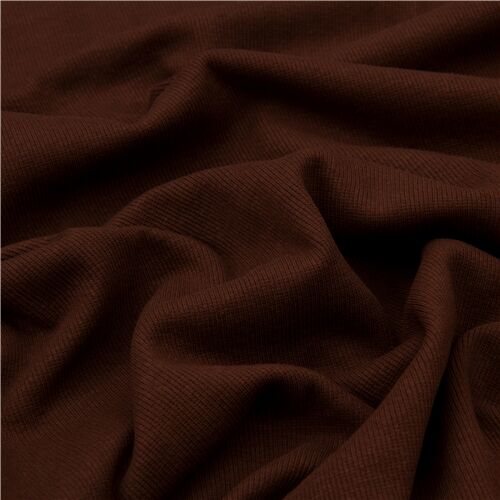 rich dark brown brown tubular ribbed knit cuffing fabric Fabric