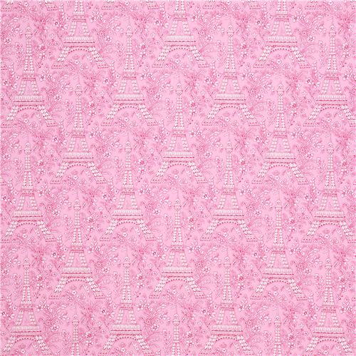 rose Paris Eiffel Tower flower fabric Michael Miller Petite Paris 2