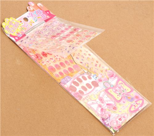 rose flower ribbon fingernail glitter stickers from Japan - Flower