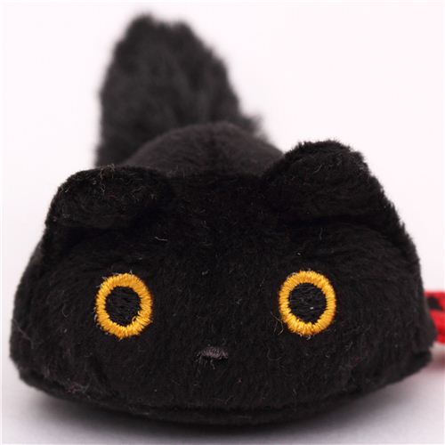 round black mini Kutusita Nyanko cat plush toy - modeS4u