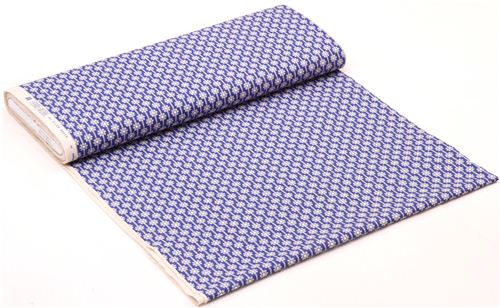 royal blue Daisy Chain flower Canvas fabric Framework Kokka 3
