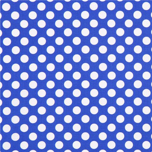 royal blue Michael Miller fabric Ta Dot with white dots 3