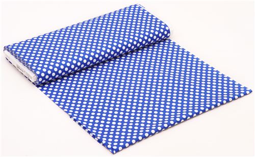 royal blue Michael Miller fabric Ta Dot with white dots 4