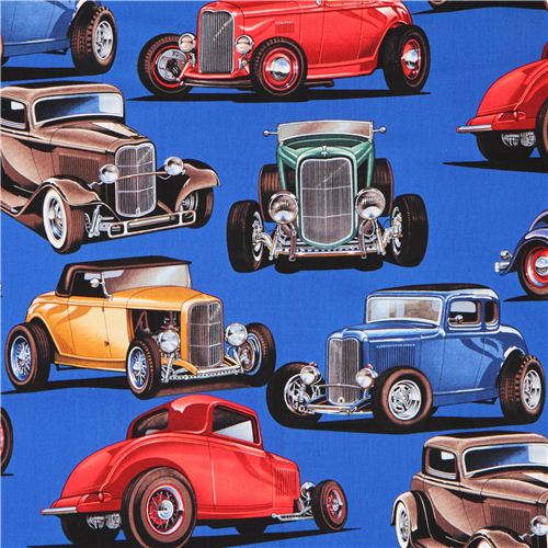 royal blue antique car fabric by Alexander Henry  2