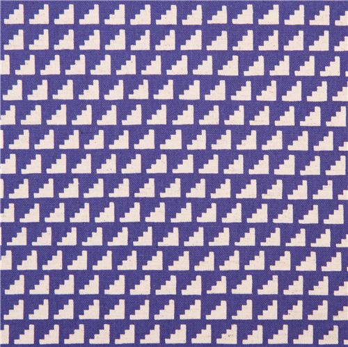 royal blue steps stairs geo Canvas fabric Framework Kokka 2