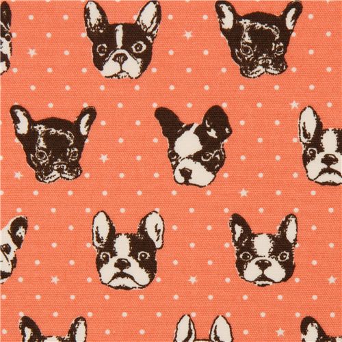 salmon dog oxford fabric de Kokka de Japn1