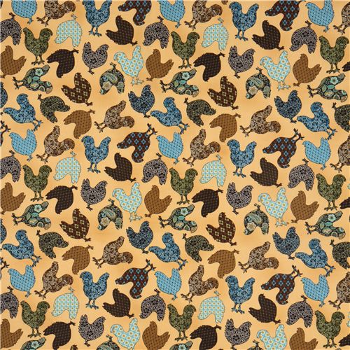 sand rooster animal fabric by Timeless Treasures USA 2