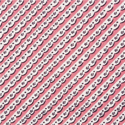 Scalloped Lace Diagonal Stripe Fabric by Michael Miller - modeS4u