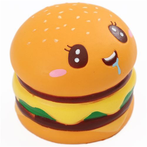 scented double hamburger with a face food cheeseburger squishy - modeS4u