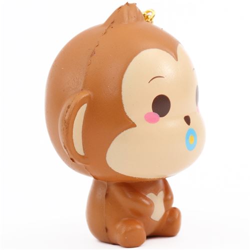 scented mini cheeki baby monkey pacifier animal squishy by Puni Maru