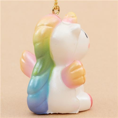 scented mini white unicorn orange-pink wing animal by WaWaii Squishy 3