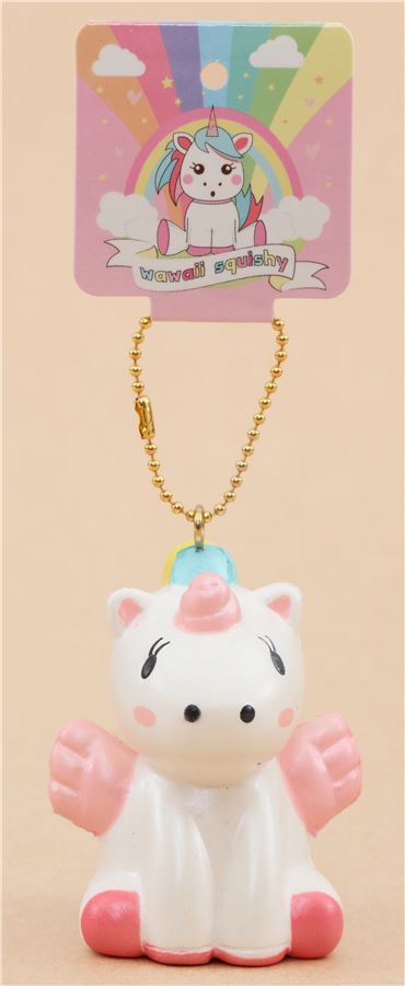 scented mini white unicorn pink wing animal by WaWaii Squishy 4