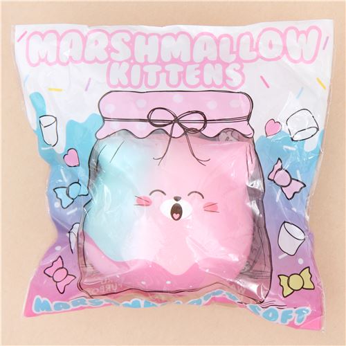 Squishy Perfumado Rosa Y Azul Gato De Malvavisco Nube De Puni Maru