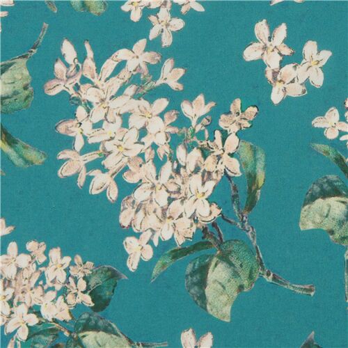 sea green Tana Lawn Liberty Fabrics cotton lilac flower fabric Fabric ...