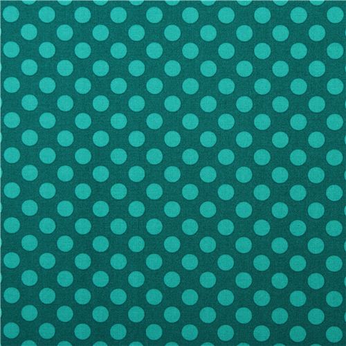 sea green Michael Miller fabric Ta Dot with teal dots 2
