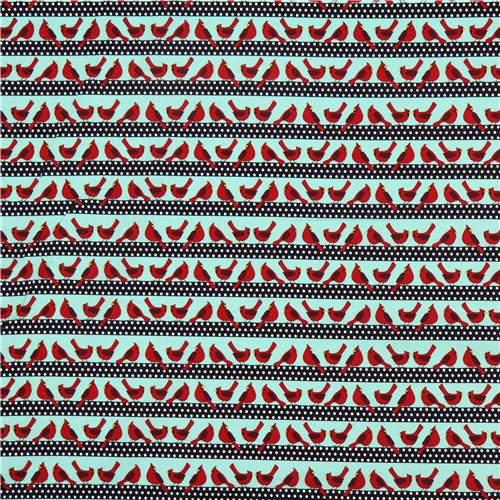 sea green birds fabric by Robert Kaufman 2