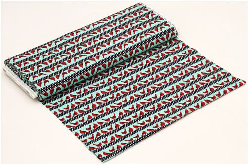 sea green birds fabric by Robert Kaufman 3