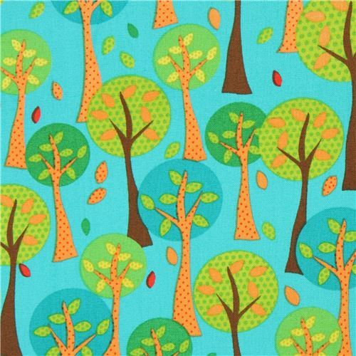 sea green fabric with tree Quilting Treasures modeS4u