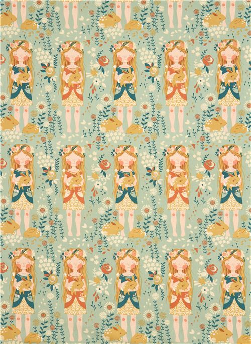 sea green flower girl organic fabric birch Fort Firefly 2
