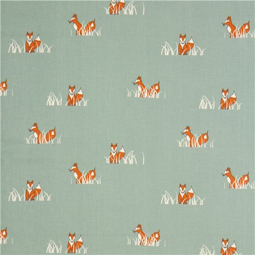 sea green fox organic fabric by birch from the USA 2