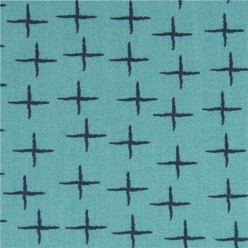 sea green with cross fabric Moda Fabrics modeS4u