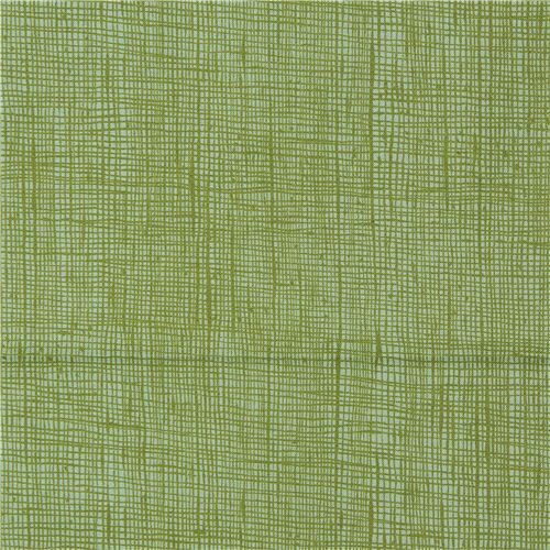 Remnant 42 X 112 Cm Seafoam And Olive Green Grid Pattern Fabric By