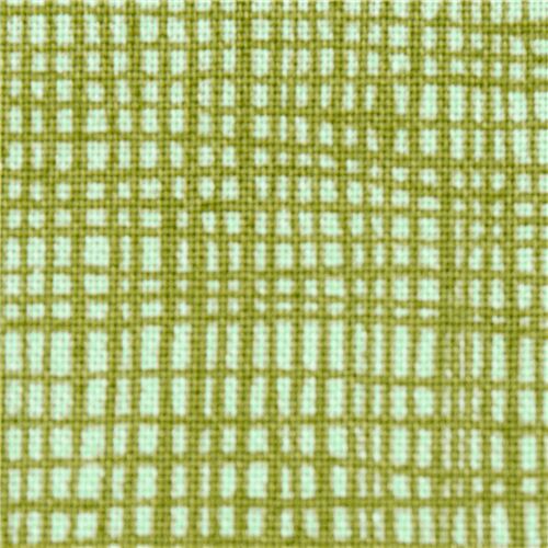 seafoam and olive green grid pattern fabric by Alexander Henry Fabric