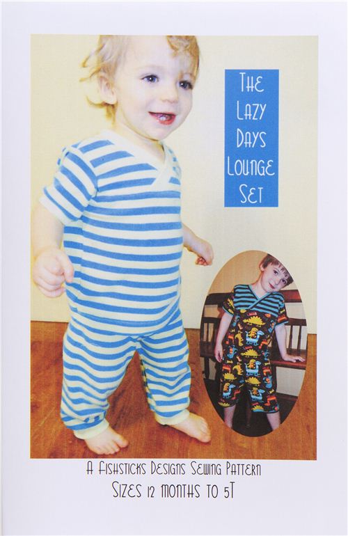 sewing pattern for comfortable children lounge pants and top - modeS4u