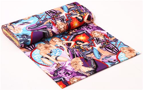sexy Bond Girl fighter pin up girls fabric Alexander Henry 6