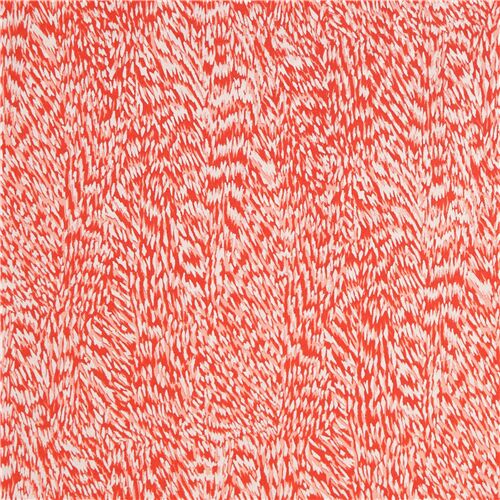 Tissu en coton rouge avec des motifs argent métallique et roses Tissu