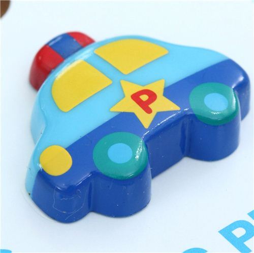 Botón 1 unidad coche de policía azul colores de Sanrio 2