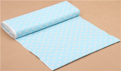 sky blue rabbit poplin fabric by Cosmo from Japan 4