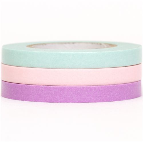 Slim Mt Washi Tape Deco Tape Set 3pcs Turquoise Pink Deco Tape Sets Decorative Tape