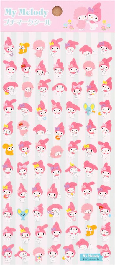 small My Melody bunny squirrel Sanrio stickers from Japan - Cute ...