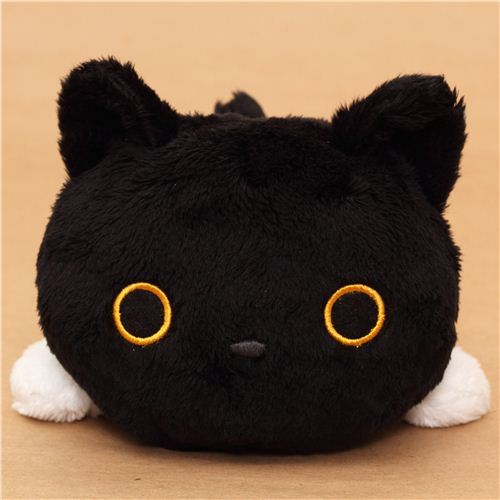 small black Kutusita Nyanko cat with neckband plush toy - Cat Plushies ...