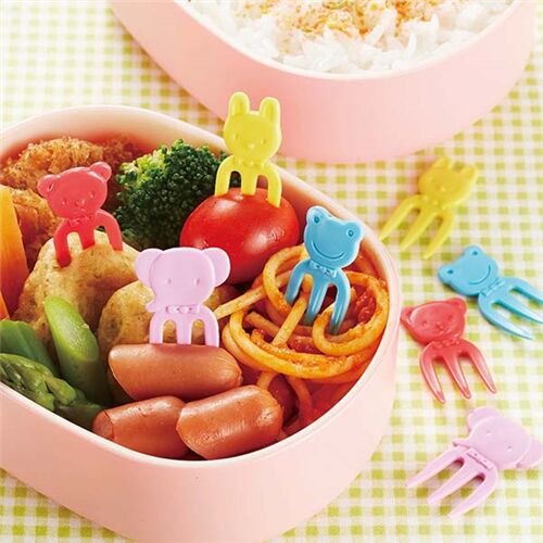 stecchini per alimenti portapranzo animali colorati 2