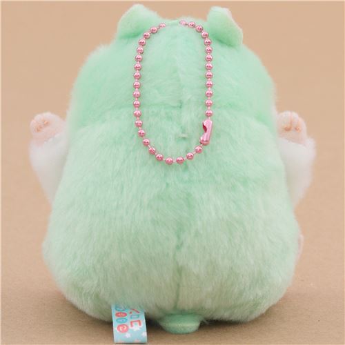 small green white hamster with chain Coroham Coron Cafe plush toy Japan Hamster Plush