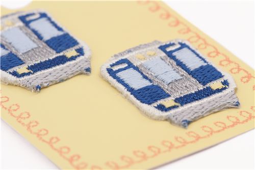 Kleines grauer blauer Zug Bgelbild Transferblatt 2 Stck 2