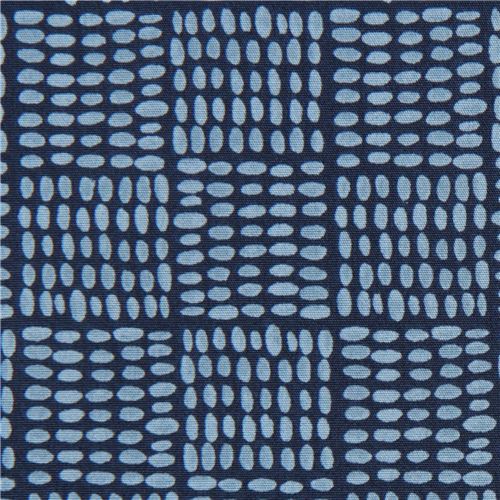 small oval shape navy blue organic poplin fabric by monaluna Fabric