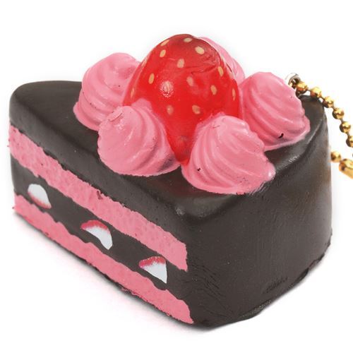 Small Piece Of Chocolate Cake Pink Cream Strawberry Squishy Cafe De N Modes4u