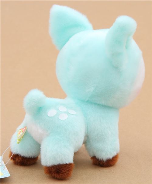 small turquoise cute deer Koijika no Latte plush toy Japan - modeS4u