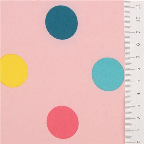 Remnant (42 x 145 cm) - softshell polka dot fabric in peach 2