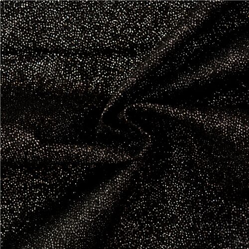 einfarbiger schwarzer Stoff mit silbernem Glitzer Fabric by Japanese Indie  - modeS4u