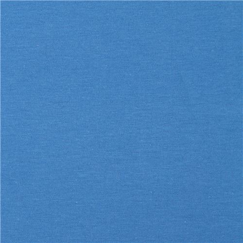 solid blue organic jersey knit fabric 