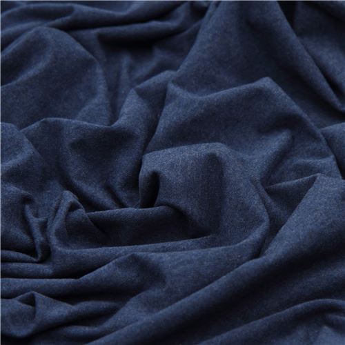 solid dark blue Navy Robert Kaufman knit fabric Laguna Jersey Heather ...