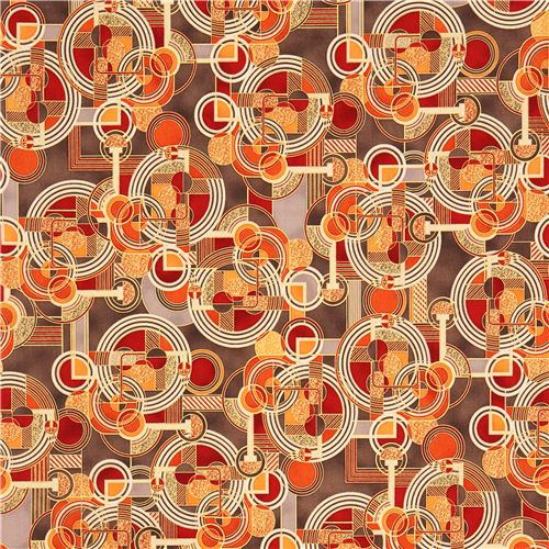 spice geo circle pattern fabric Robert Kaufman Lavish 2