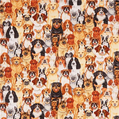 stacked dogs  fabric by Timeless Treasures from the USA 2