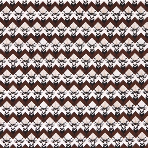 stag Chevron brown echino Decoro cotton sateen fabric 2