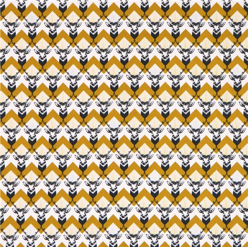 stag Chevron yellow echino Decoro cotton sateen fabric 2