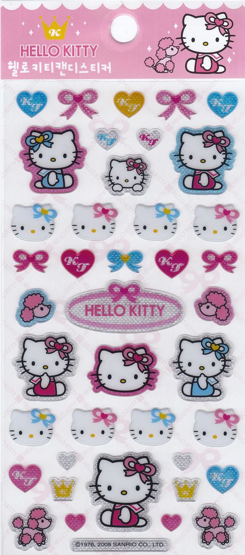 Hello Kitty Sticker Kawaii Ribbons - Sticker Sheets - Stickers ...